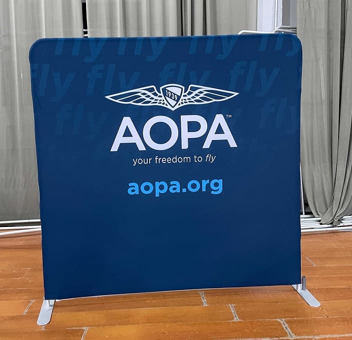 Trade show backdrop and display built by ExpoNet USA