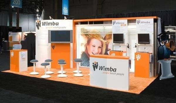 10x20 Wimba custom portable trade show exhibit display with backlit graphics - Exponet USA