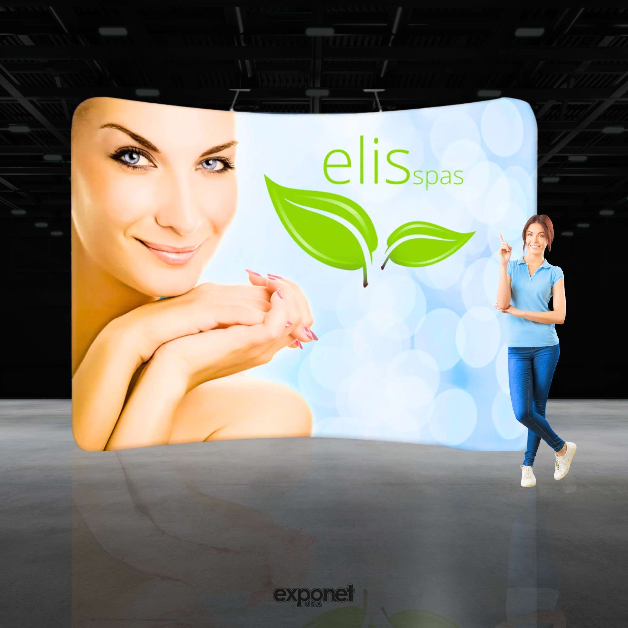 10ft Curved EZ Tube Fabric Display