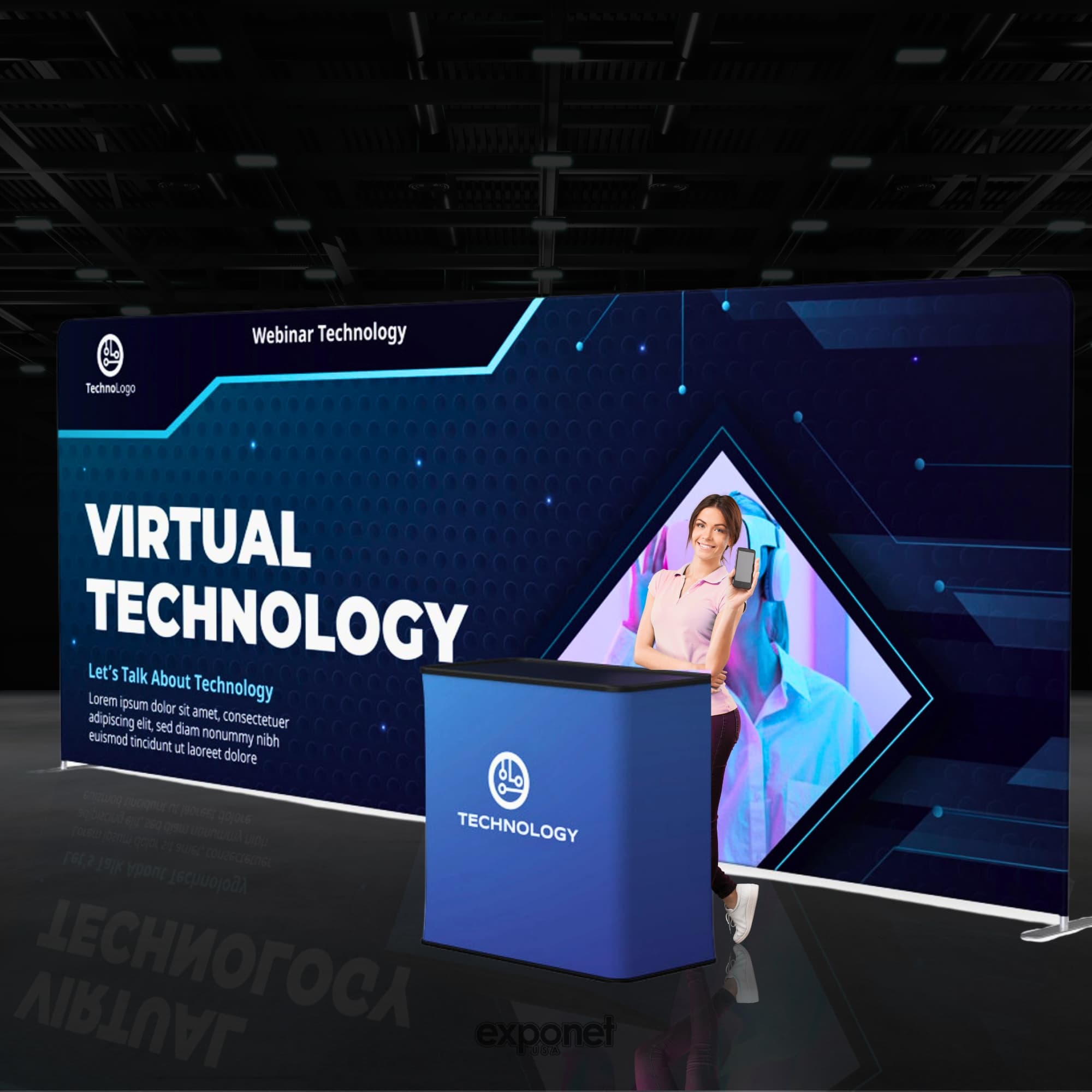 20ft Straight EZ Tube Tension Fabric Display