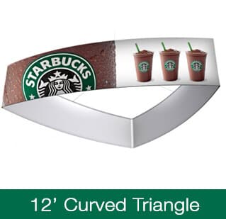12' x 48" Curved Triangle Hanging Sign