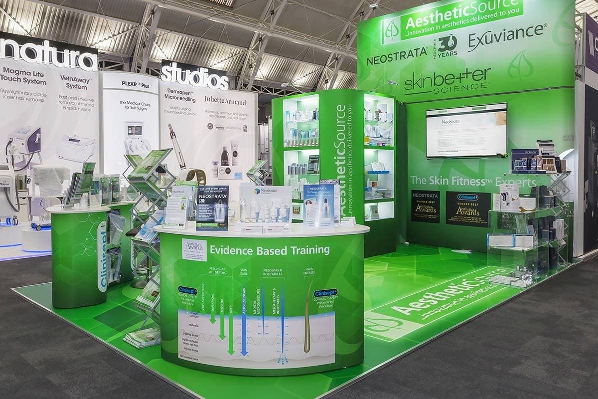 20x30 Peninsula trade show exhibit display rental in Atlanta, Georgia.