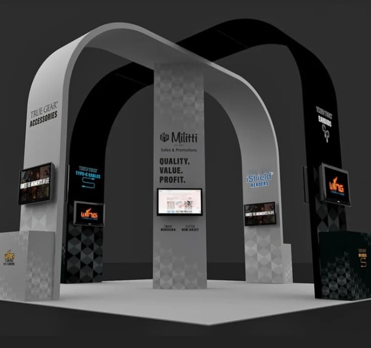 20x20ft QuickZip Big Fab Island Display Booth